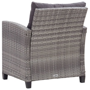 Set mobilier grădină cu perne, 6 piese, gri inchis, poliratan - Img 7