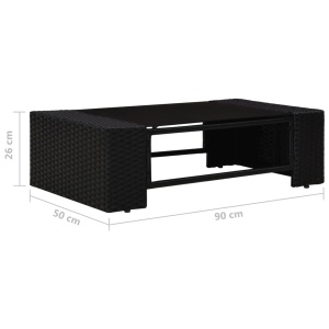 Set mobilier grădină din poliratan, 8 piese, negru - Img 11