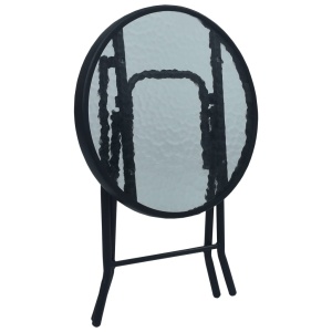 Set mobilier tip bistro, 3 piese, gri, oțel - Img 11
