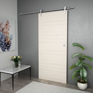 Set piese pentru ușă glisantă, argintiu, 183 cm oțel inoxidabil - Img 3