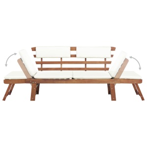 Șezlong/Bancă grădină, lemn masiv de acacia, 190 x 66 x 75 cm - Img 3