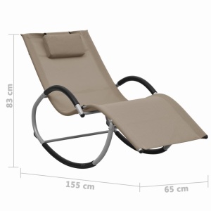 Șezlong cu pernă, gri taupe, textilenă - Img 5