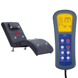 Șezlong de masaj cu pernă, gri, piele intoarsă artificială - Img 10