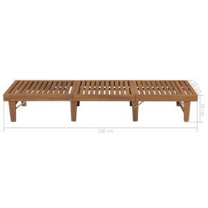 Șezlong de plajă pliabil, lemn masiv de acacia - Img 10