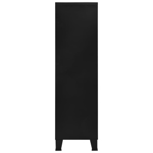 Șifonier, negru, 90 x 40 x 140 cm, oțel, industrial - Img 8