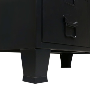Șifonier, stil industrial, 67 x 35 x 107 cm, negru, metal - Img 8