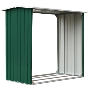 Șopron depozitare lemne, verde, 172x91x154 cm, oțel galvanizat - Img 2