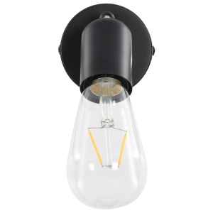 Spoturi luminoase cu becuri filament, 2 buc., negru, 2 W, E27 - Img 5