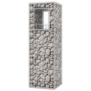 Stâlpi coș gabion/jardinieră, 2 buc., oțel, 50 x 50 x 160 cm - Img 4