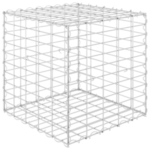 Strat inălțat cub gabion, 50 x 50 x 50 cm, sârmă de oțel - Img 2