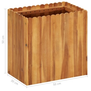 Strat inălțat de grădină, 50 x 30 x 50 cm, lemn masiv de acacia - Img 5