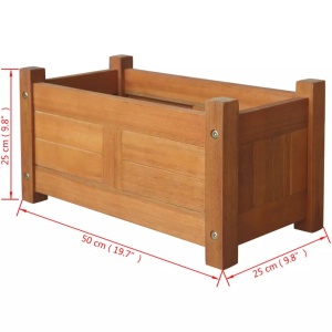 Strat inălțat de grădină, 50x25x25 cm, lemn de acacia - Img 5