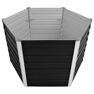 Strat inălțat de grădină antracit 129x129x77 cm oțel galvanizat - Img 3