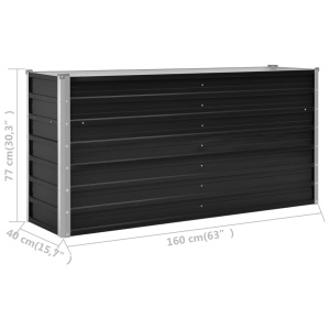 Strat inălțat de grădină antracit 160x40x77 cm oțel galvanizat - Img 6