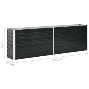 Strat inălțat de grădină antracit 240x40x77 cm oțel galvanizat - Img 5