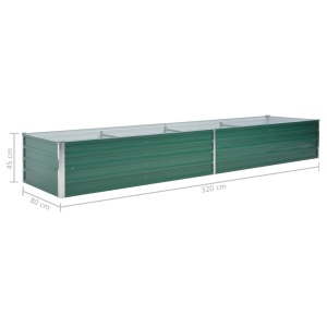 Strat inălțat de grădină, verde, 320x80x45 cm oțel galvanizat - Img 6