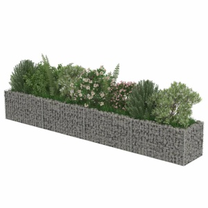 Strat inălțat gabion, 360 x 50 x 50 cm, oțel galvanizat - Img 3