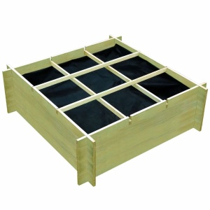 Strat inălțat legume grădină, 120x120x40 cm, lemn de pin tratat