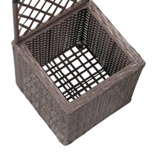 Strat inălțat spalier cu 1 ghiveci maro 30x30x107 cm poliratan - Img 5