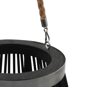 Suport de lumânări suspendat tip felinar, negru, 60 cm, bambus - Img 4