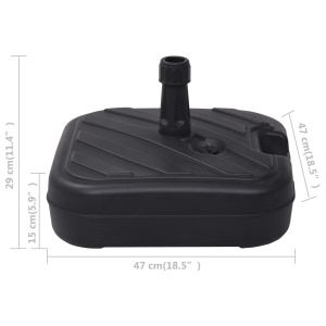 Suport de umbrelă, negru, 24 L, umplere cu nisip/apă - Img 5