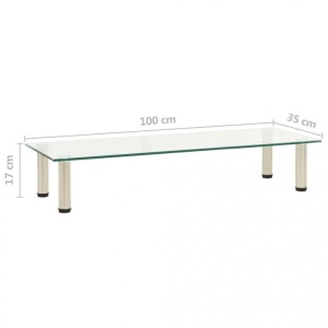 Suport TV, transparent, 100 x 35 x 17 cm, sticlă securizată - Img 5