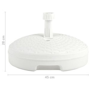 Suport umbrelă, alb, 20 L, plastic, umplere cu nisip/apă - Img 5
