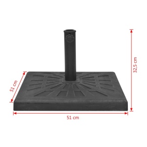 Suport umbrelă de soare, rășină, pătrat, negru, 19 kg - Img 7