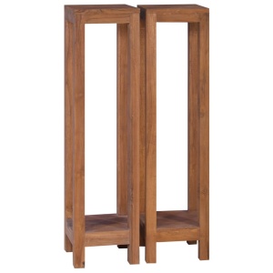 Suporturi de plante, 2 piese, 25x25x100 cm, lemn masiv de tec - Img 2