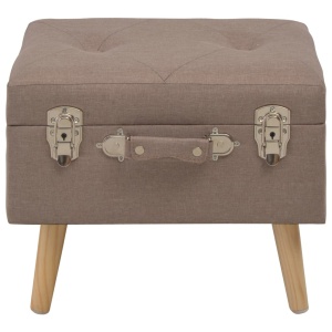Taburet cu depozitare, 40 cm, maro, material textil - Img 3