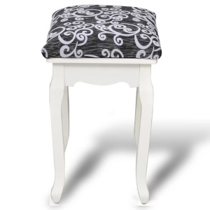 Taburet pentru dressing, negru, material textil - Img 4