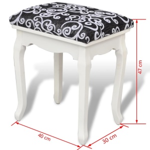 Taburet pentru dressing, negru, material textil - Img 5