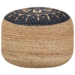 Taburet puf lucrat manual, 45 x 30 cm, iută