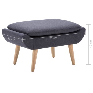 Taburet, tapițerie din material textil, 73x43x42 cm, gri inchis - Img 5