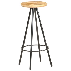 Taburete de bar, 2 buc., lemn de mango nefinisat - Img 6