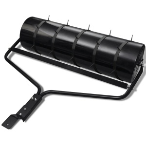 Tăvălug de grădină cu 5 benzi aeratoare, 30 cm diametru, negru