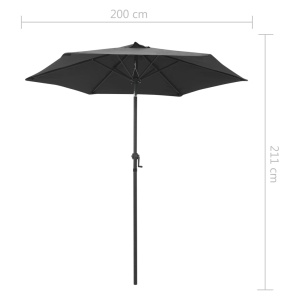 Umbrelă de soare, antracit, 200 x 211 cm, aluminiu - Img 6