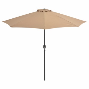 Umbrelă de soare de balcon, tijă aluminiu gri taupe, 270x135 cm - Img 3