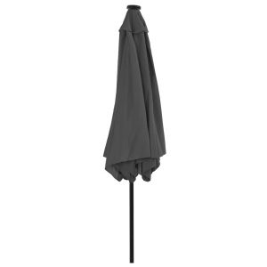 Umbrelă de soare exterior cu LED &amp; stâlp de oțel antracit 300cm - Img 7