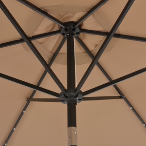 Umbrelă de soare exterior, LED-uri și stâlp oțel, taupe, 300 cm - Img 2