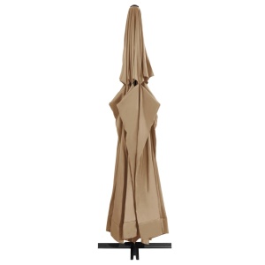 Umbrelă soare de exterior cu stâlp aluminiu gri taupe 600 cm - Img 4