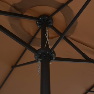Umbrelă soare exterior cu stâlp aluminiu gri taupe 460x270 cm - Img 2