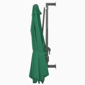 Umbrelă soare, montaj pe perete, tijă metalică, verde, 300 cm - Img 8