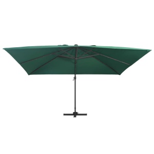 Umbrelă suspendată cu LED și stâlp aluminiu verde 400x300 cm - Img 3