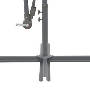 Umbrelă suspendată cu LED și stâlp din oțel, antracit, 300 cm - Img 5