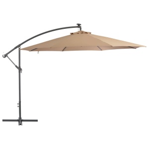 Umbrelă suspendată cu stâlp din aluminiu, 350 cm, gri taupe