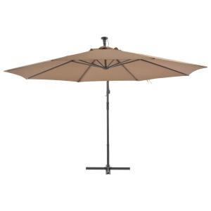Umbrelă suspendată cu stâlp din aluminiu, 350 cm, gri taupe - Img 3