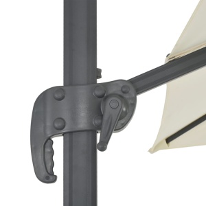 Umbrelă suspendată cu stâlp din aluminiu, nisipiu, 300x300 cm - Img 6