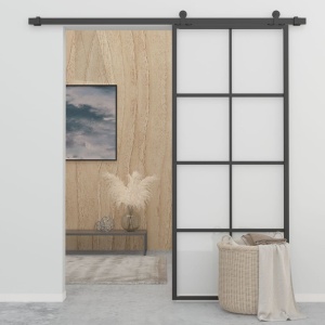 Ușă glisantă aluminiu și sticlă ESG 83x205 cm negru - Img 3