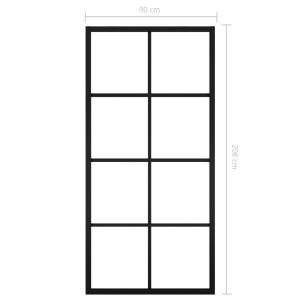 Ușă glisantă aluminiu și sticlă ESG 83x205 cm negru - Img 7